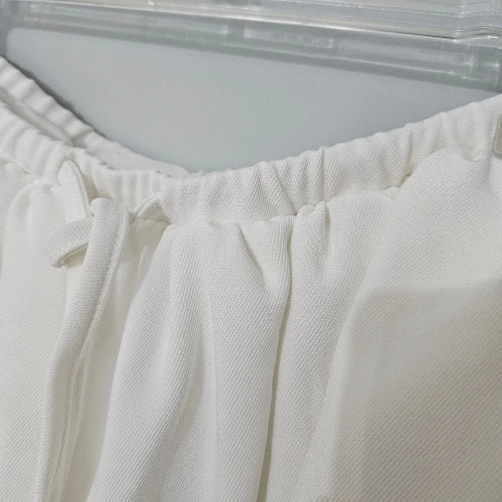 New Fashion Nova Womens White Bubble Mini Skirt Elastic Drawstring Waist‎ 1X